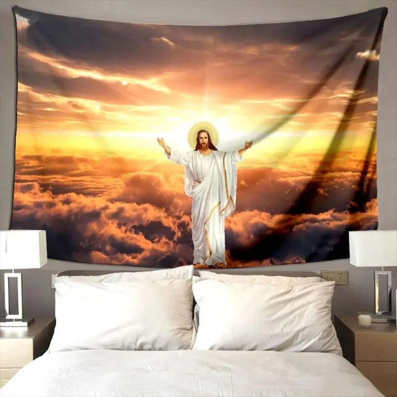 Tapestry Christianity for Bedroom Wall Apartment Wall Hanging Blessed Christian Gifts for Living Room Decoration Women Men