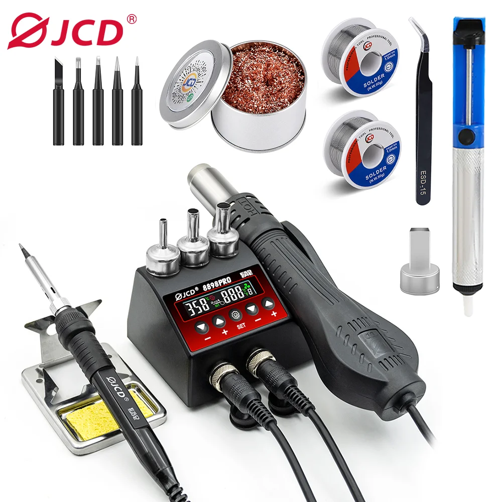 8898pro Soldeerstation 750W 2 In 1 Soldeerbout Heteluchtpistool Nabewerking Lasstation Voor Telefoon Bga Smd Lasreparatie Tools
