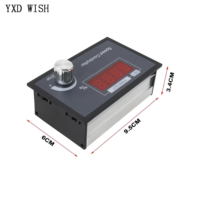 DC 6-60V 30A DC Motor Speed Controller Slow Start Soft Stop PWM Digital Display 0~100% Adjustable Motor Speed Control Switch