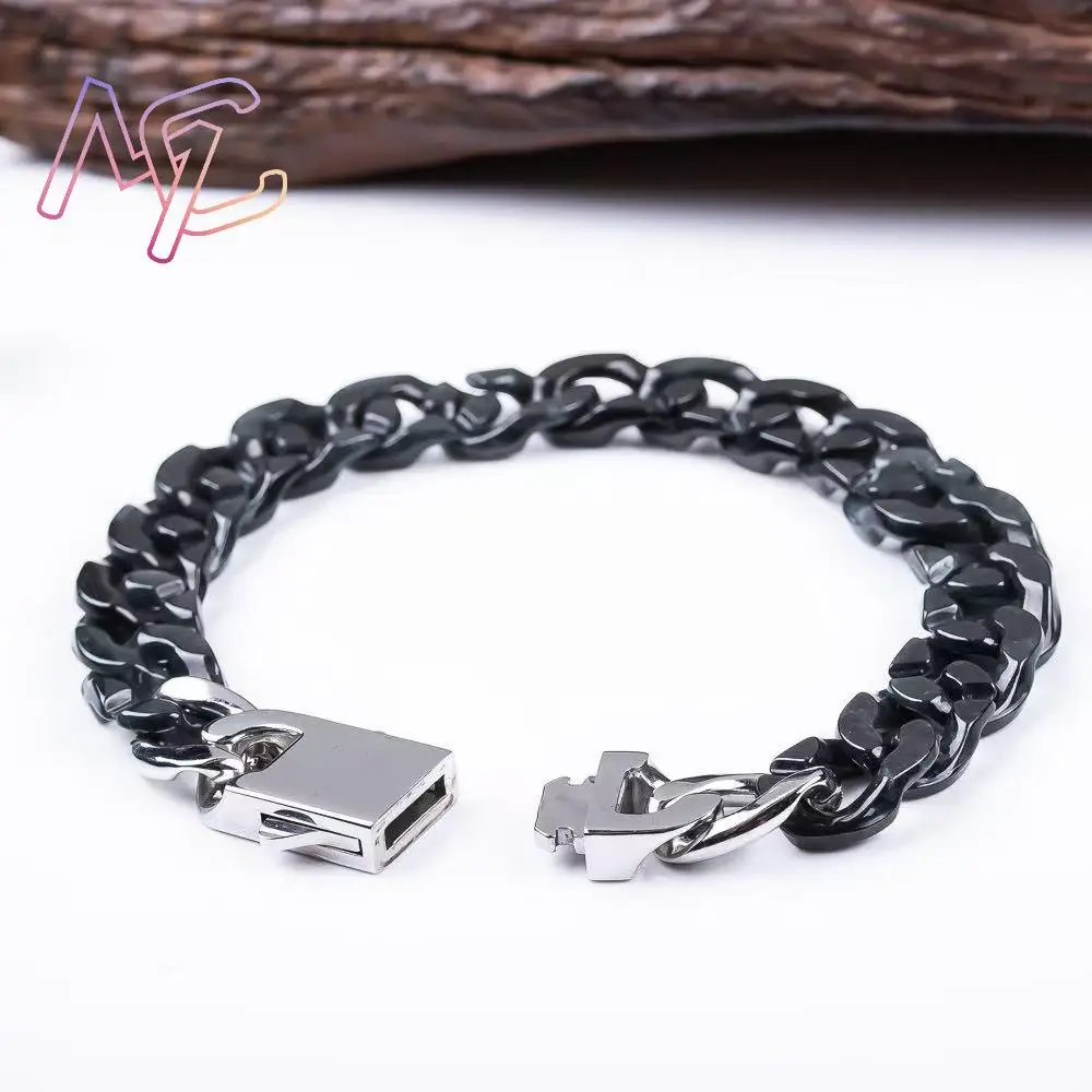 Black Myanmar Jadeite Chain Bracelet Natural Jewelry Vintage Fashion Accessories Luxury Real Jade Talismans Gifts for Women view 2