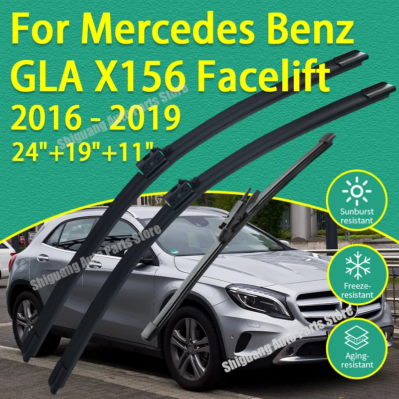 

Передние и задние дворники с силиконовым покрытием для Mercedes Benz GLA X156 Facelift 2016-2019 24 "+ 19" + 11" автомобильный дворник лобовое стекло