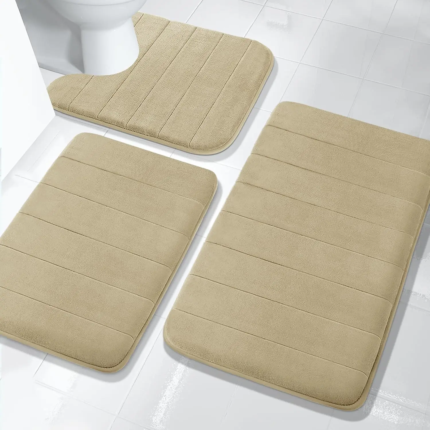 

3-х шт. коврики для ванной из пены с эффектом памяти, впитывающие коврики для ванной комнаты, нескользящие моющиеся коврики для ванной комнаты, коврики для ванной комнаты, напольные коврики, ковры