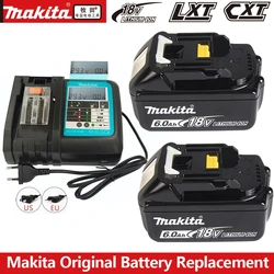 Genuine Makita 18V Battery 6Ah Rechargeable Power Tools Battery 18V makita with LED Li-ion Replacement LXT BL1860B BL1860 BL1850