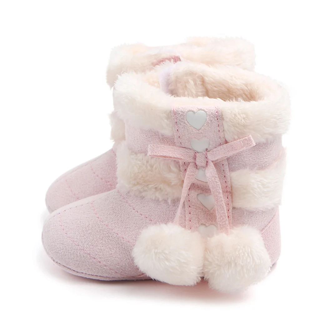 

1Pair Baby Christmas Shoes Bowknot Cotton Prewalkers Toddlers Winter Comfortable Booties Baby Prewalkers Winter Shoes