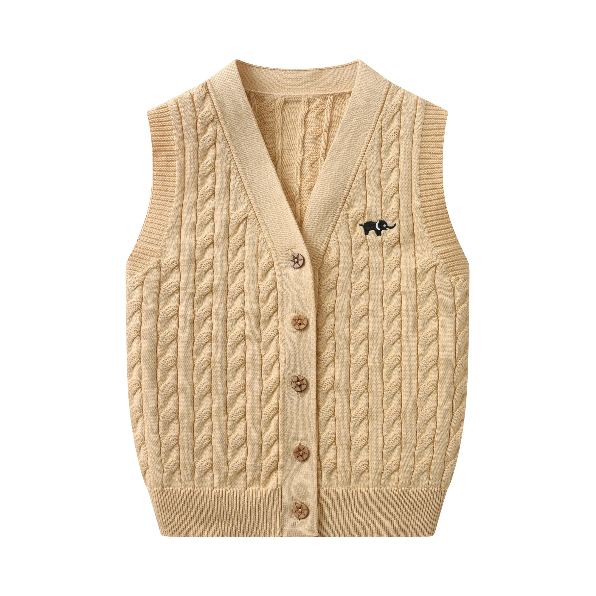 Cotton V-Neck Tank Top, Luxurious Print Button Design, Comfortable and Stylish Kids' Apparel, Perfect for Everyday Wear