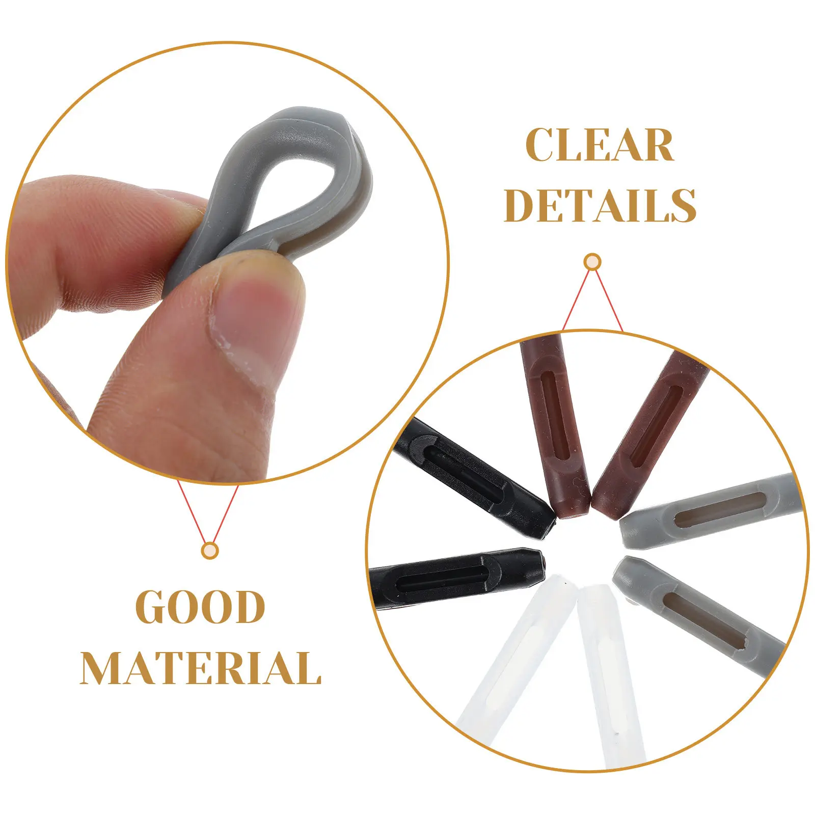 4Pairs Eyeglasses Temple Tips Silicone Anti-Slip Sleeves Soft Ear Grips Replacement Covers for Glasses Sunglasses Arms Protector