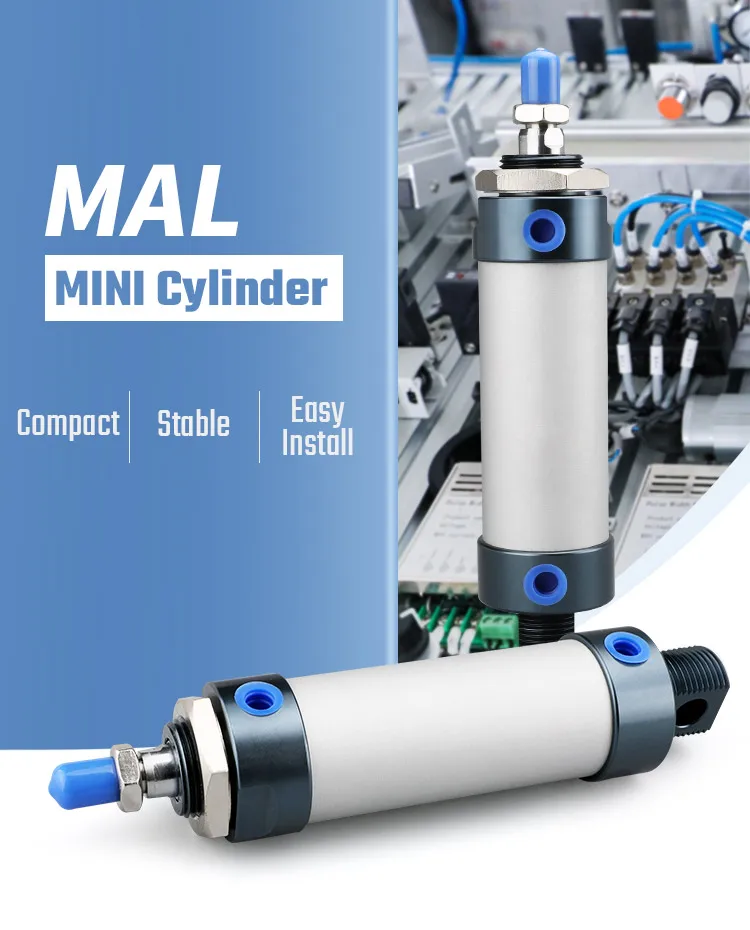 LAIZE MAL Mini-Zylinder, pneumatischer, doppeltwirkender Luftzylinder aus Aluminiumlegierung – Detail 1