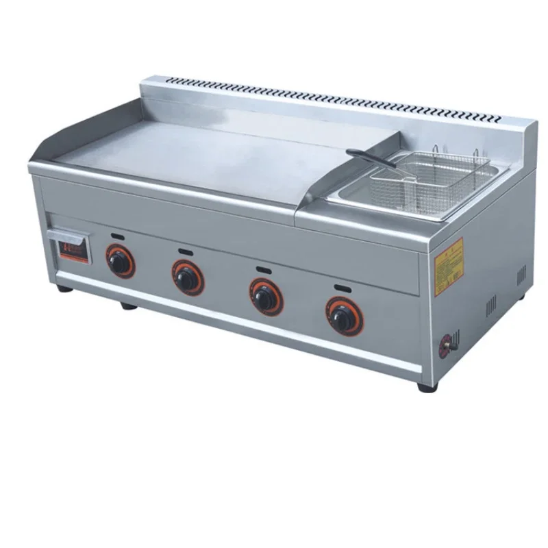 Multi Function commercial pancake griddle, gas griddle with gas fryer