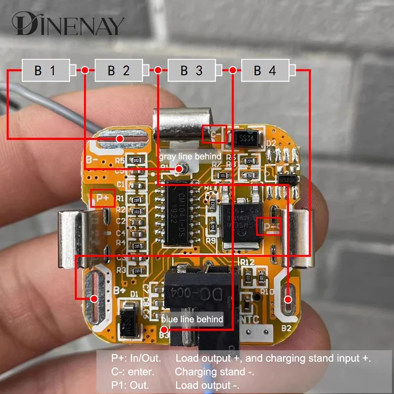 Новый BMS 4S 14,4 В литиевая батарея, электрическая дрель, защитная плата для электрического инструмента, защитная плата, защита от перезарядки рук