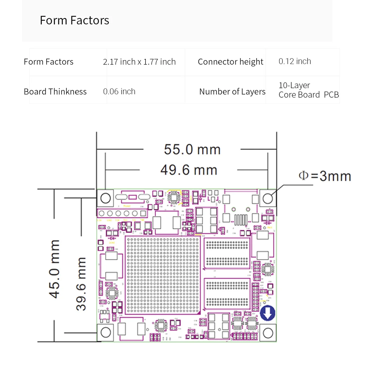 Som de alinx ac7100b: xilinx Artix-7 xc7a100t fpga placa de núcleo módulo de grau industrial