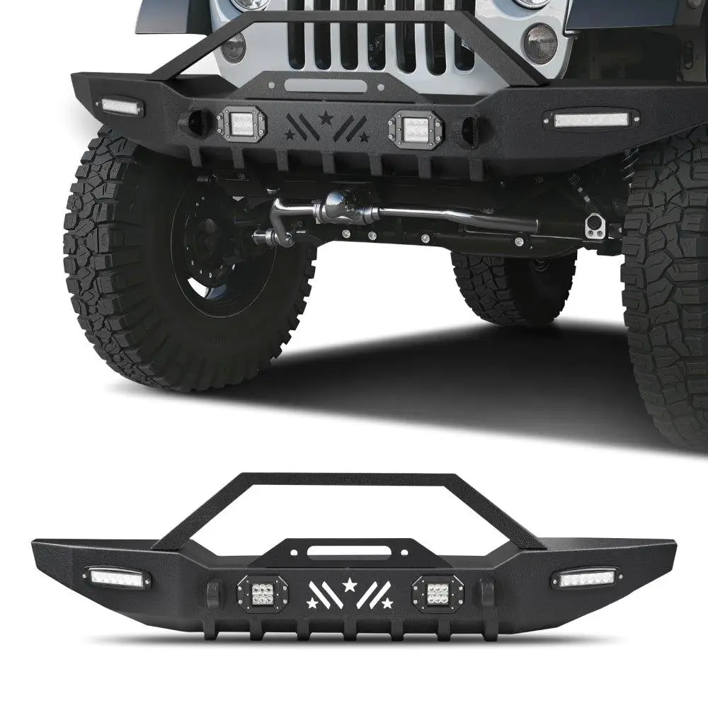

Front Bumper Compatible with 1987-2006 for Jeep wrangler YJ TJ with Light