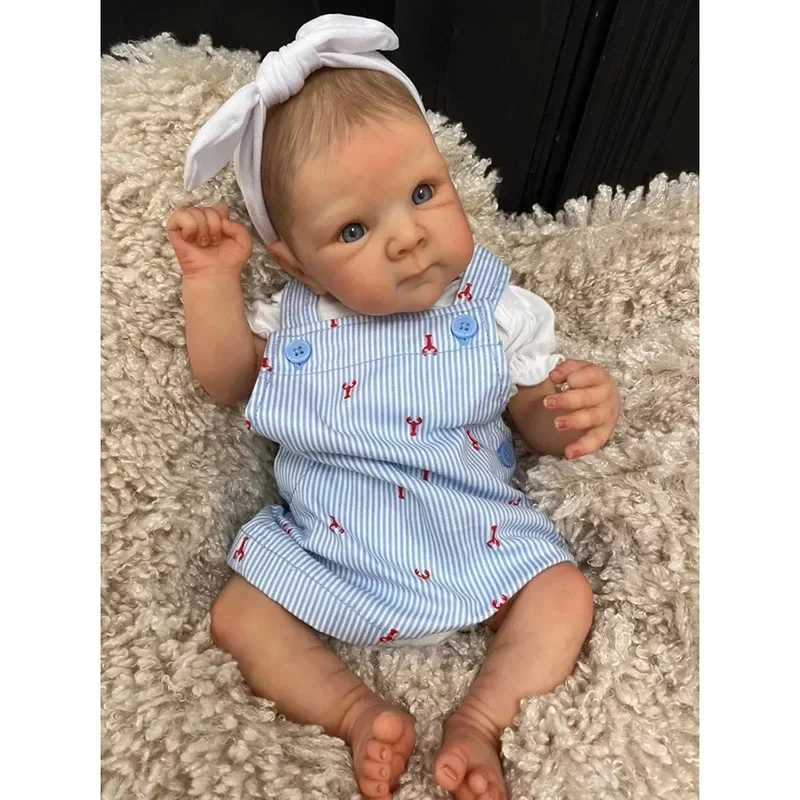 19inch Full Body Silicone Baby Doll Reborn Bettie Hand Painting 3D Skin with Visible Veins Washable Reborn Dolls Toys for Girls