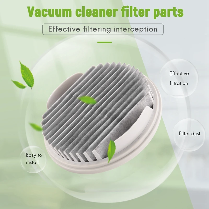 قطعتان لفلتر المكنسة الكهربائية المحمولة HEPA (عبوتين) باللون الأبيض لـ MJXCQ01DY Model-A07G