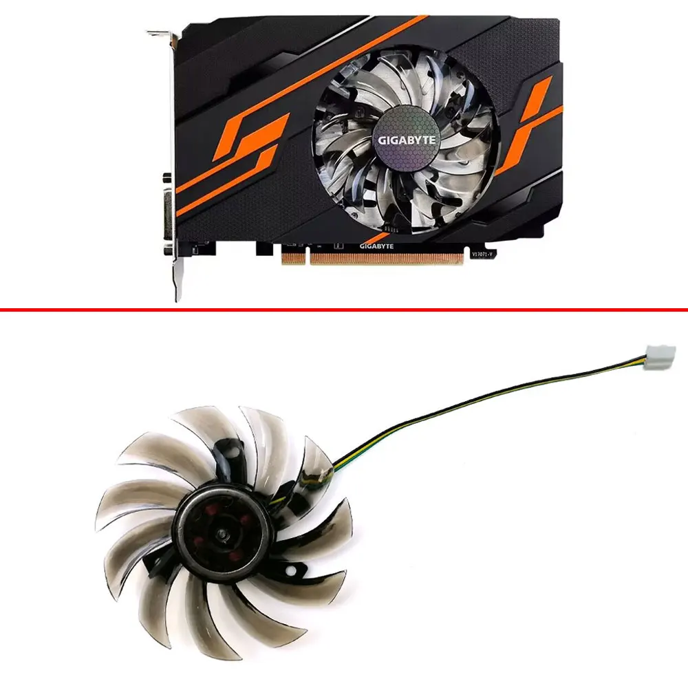 

T128010SM 3PIN 75MM for Gigabyte GeForce GT 1030 2GB OC Graphics Card Cooler Fan