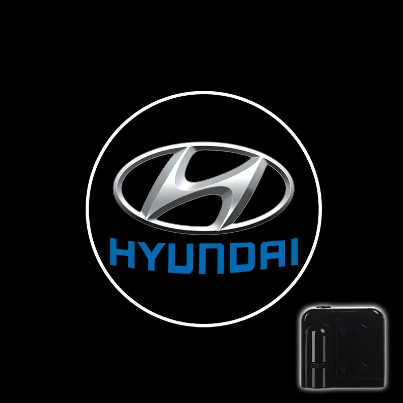 1/2 قطعة السيارات اللاسلكية الباب Led ترحيب ضوء مصباح إسقاط ضوء لشركة هيونداي إلنترا كريتا IX35 سانتافي سوناتا أكسنت #6