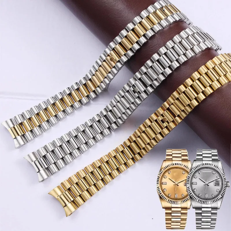 Watchbands For Rolex DATEJUST DAY-DATE OYSTERPERTUAL DATE 904 Stainless Steel Watch Accessories Strap 20mm 21mm Watch Bracelet