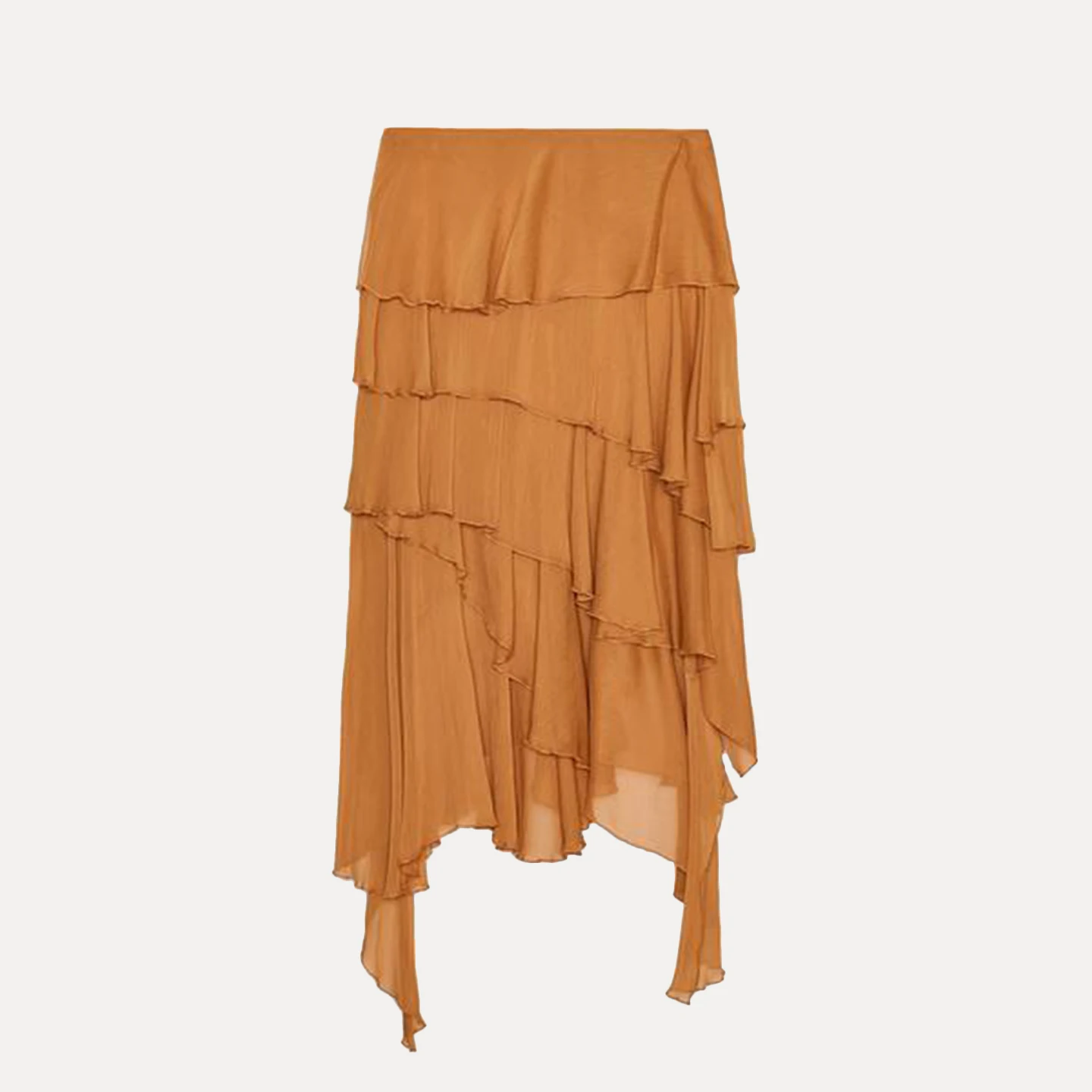 Z レディース ファッション 非対称オーバーラップ装飾 ミディスカート 肌に優しい 通気性のある ポリエステル繊維 マイクロストレッチ 日常着