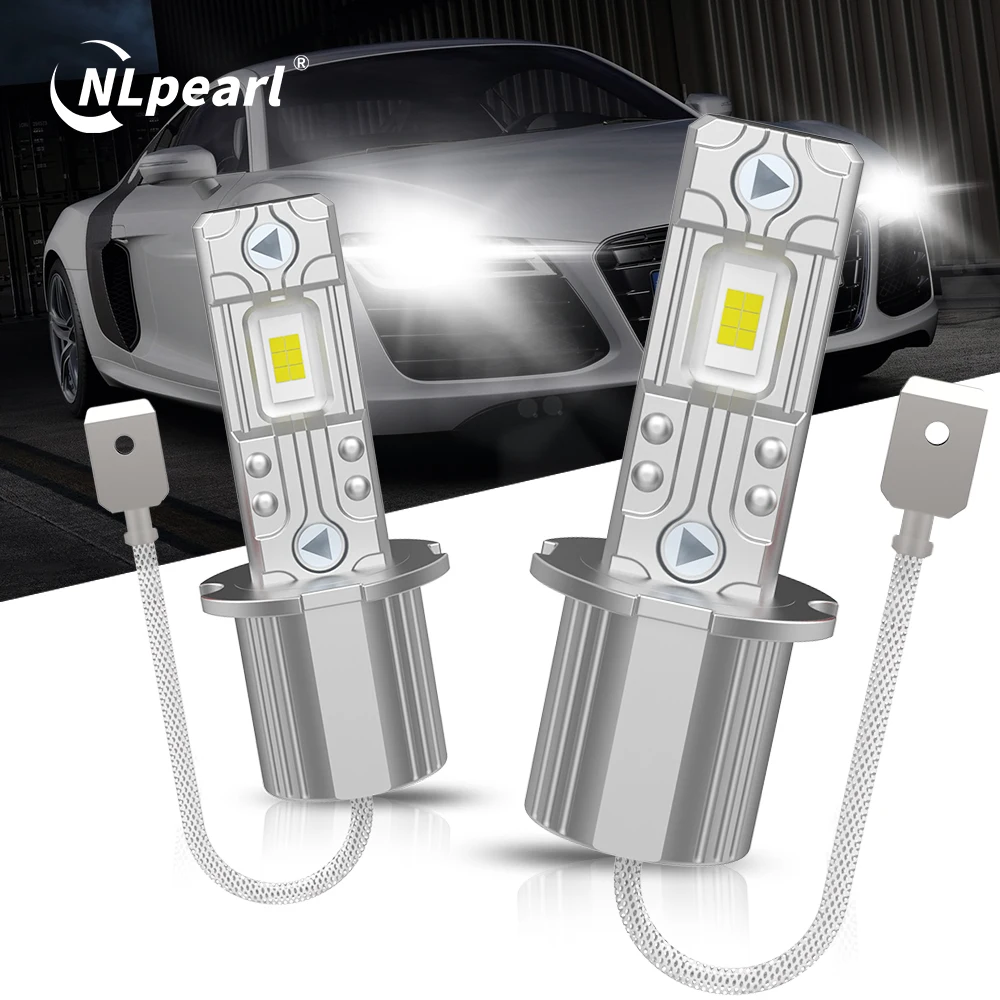 Lupu Auto 2pcs H3 LED Car Headlight Bulbs 90W 20000LM 6000K White Fog Lamps 5530 Chips High Brightness Super Power 3000K