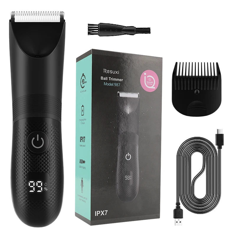 RESUXI 987 Body Hair Trimmer for Men Balls Women Lady Shaver Hair Removal Bikini Trimmer Groin & Body Shaver Groomer Beard Razor