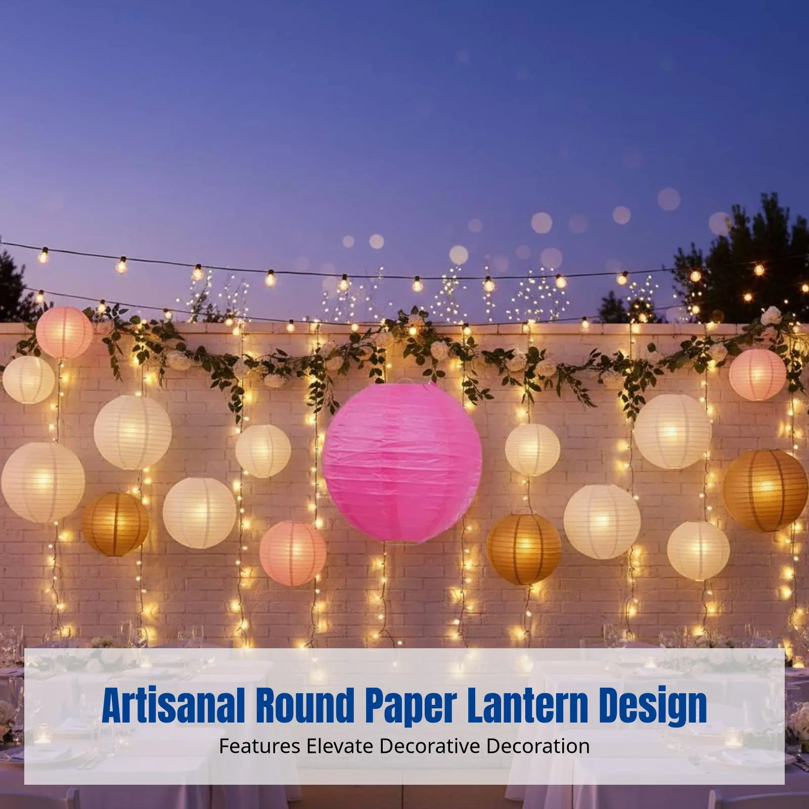 

Paper Lantern, Round Handmade Lampshade, Wedding, Home, Farmhouse, DIY Decor