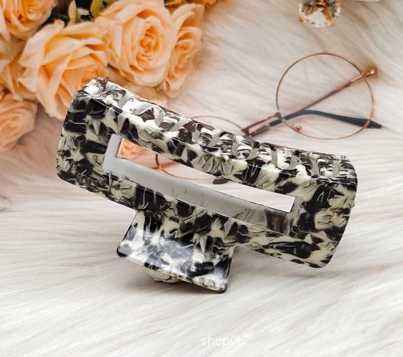 Korean Vintage Marble Texture Imitation Arc Acetate Hair Clips Ladies Large Barrettes Hair Claws Hairpins Headwear Accessories