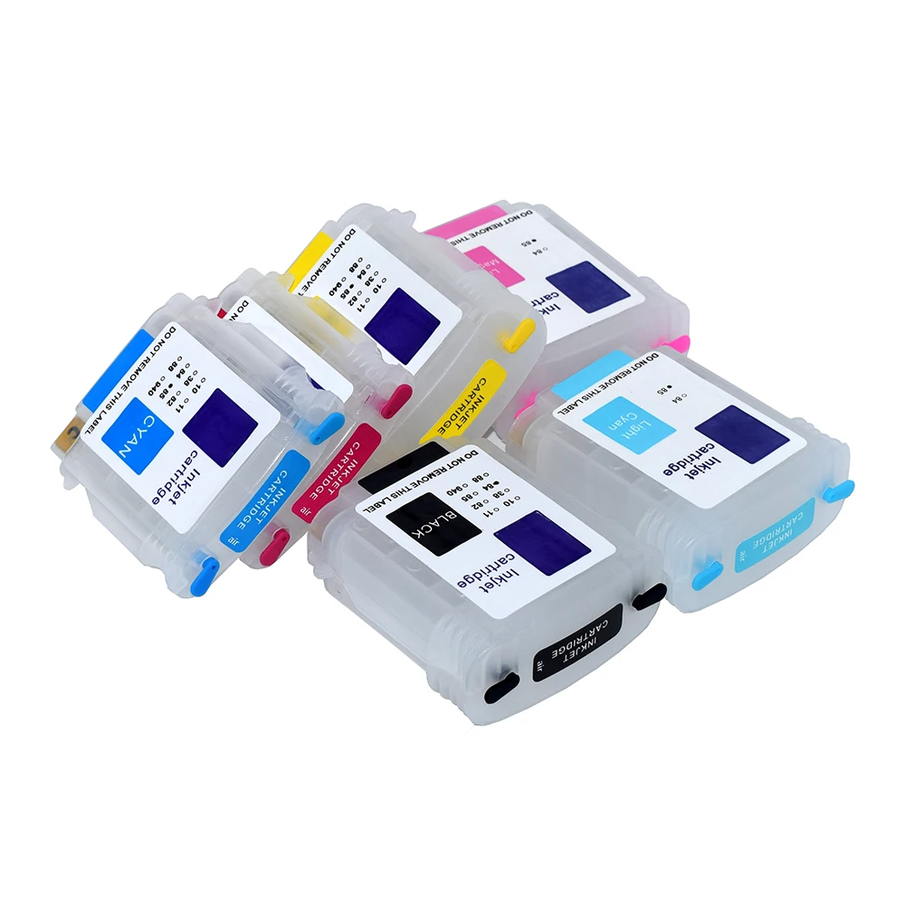 6 Color Refillable Ink Cartridges For HP 84 85 For HP Designjet 30 90 130 Printer With ARC Chips