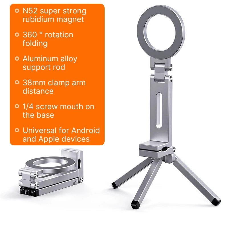 맥세이프 비행기용 휴대폰 홀더 360도 회전 휴대폰 스탠드 접이식 삼각대 여행용 휴대폰 스탠드 아이폰 16 15 14 13용