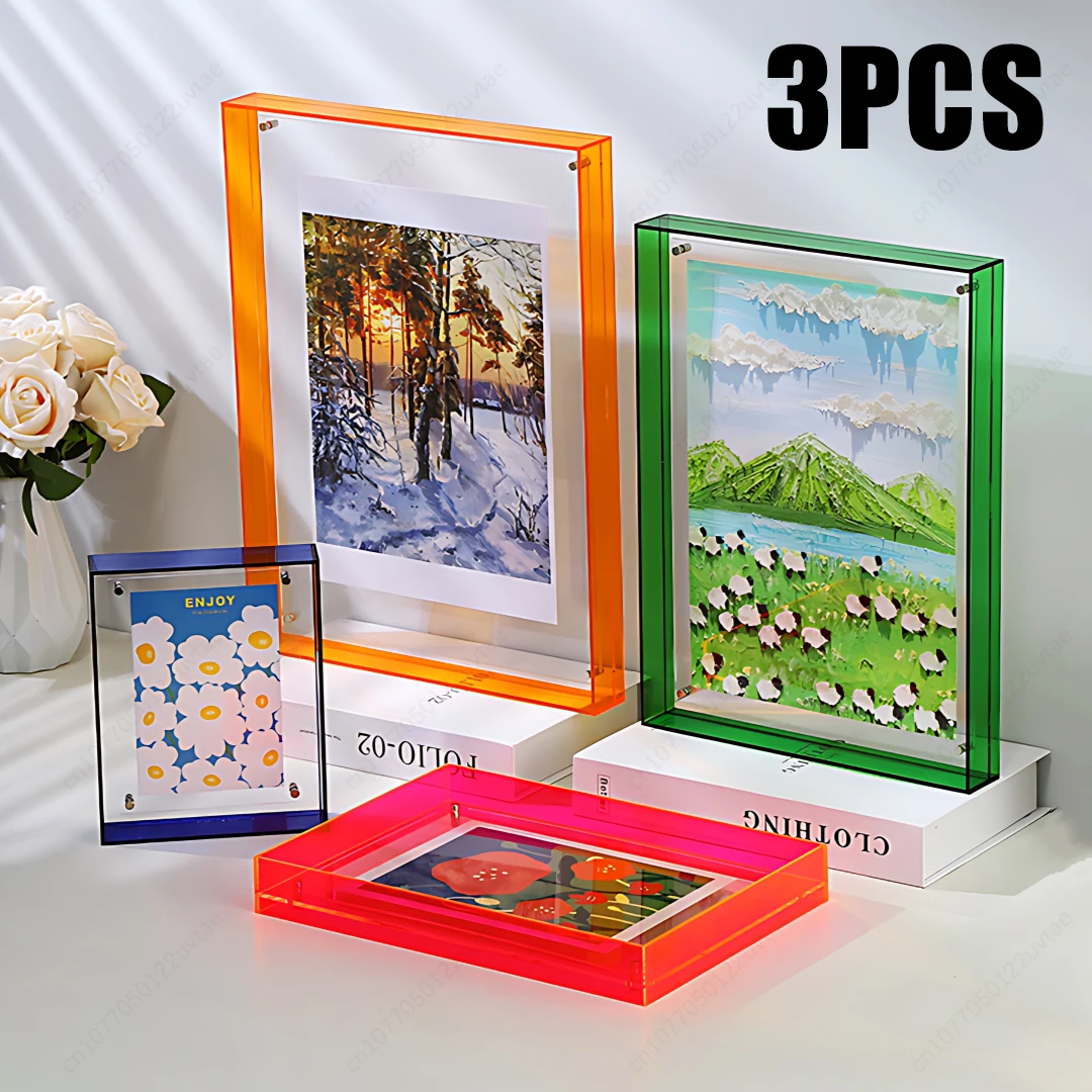 

Acrylic Photo Frame Diy Transparent Poster Photo Frame Painting Painting Hall Bedroom Wall Guest Ins Picture Frame Table Frame