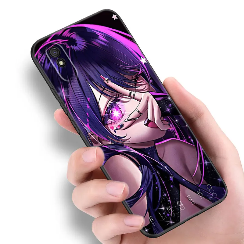 Anime Oshi no Ko Hoshino Ai Black Silicone Phone Case For Xiaomi Redmi 10 Prime A1 A2 Plus 9 9A 9C 9T 10A 10C 12 12C 13C