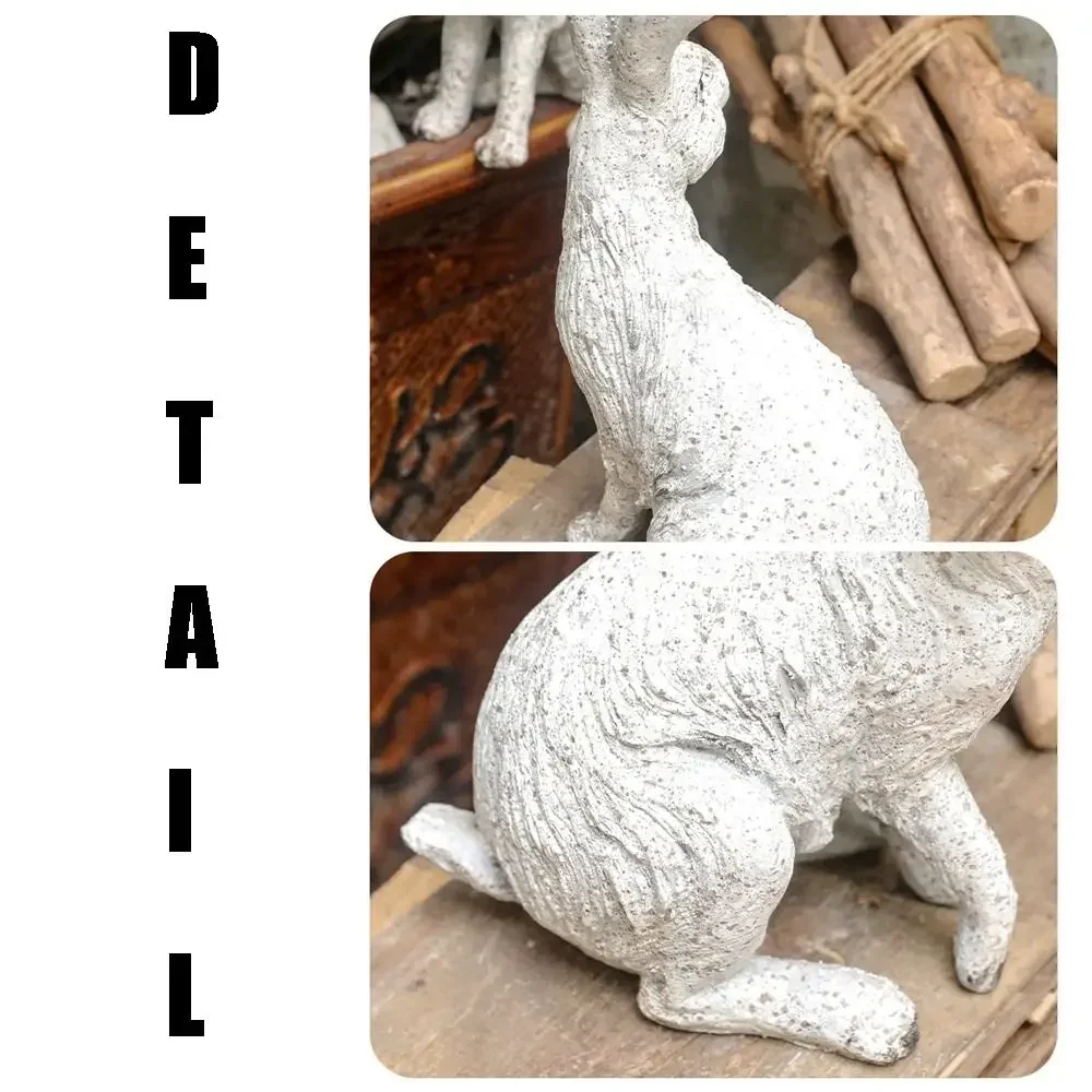 

Creative Yard White Rabbit Ornaments Park Props Garden Rabbit Statue Home Resin Sculpture