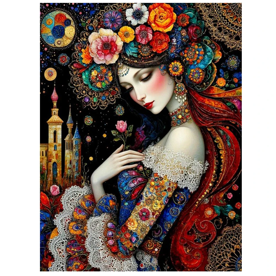 

Large Size Jigsaw Puzzle 500/1000/1200/2000 Pcs Female Floral Pattern Jigsaw Puzzles for Adults Stress Relief Toys Gift