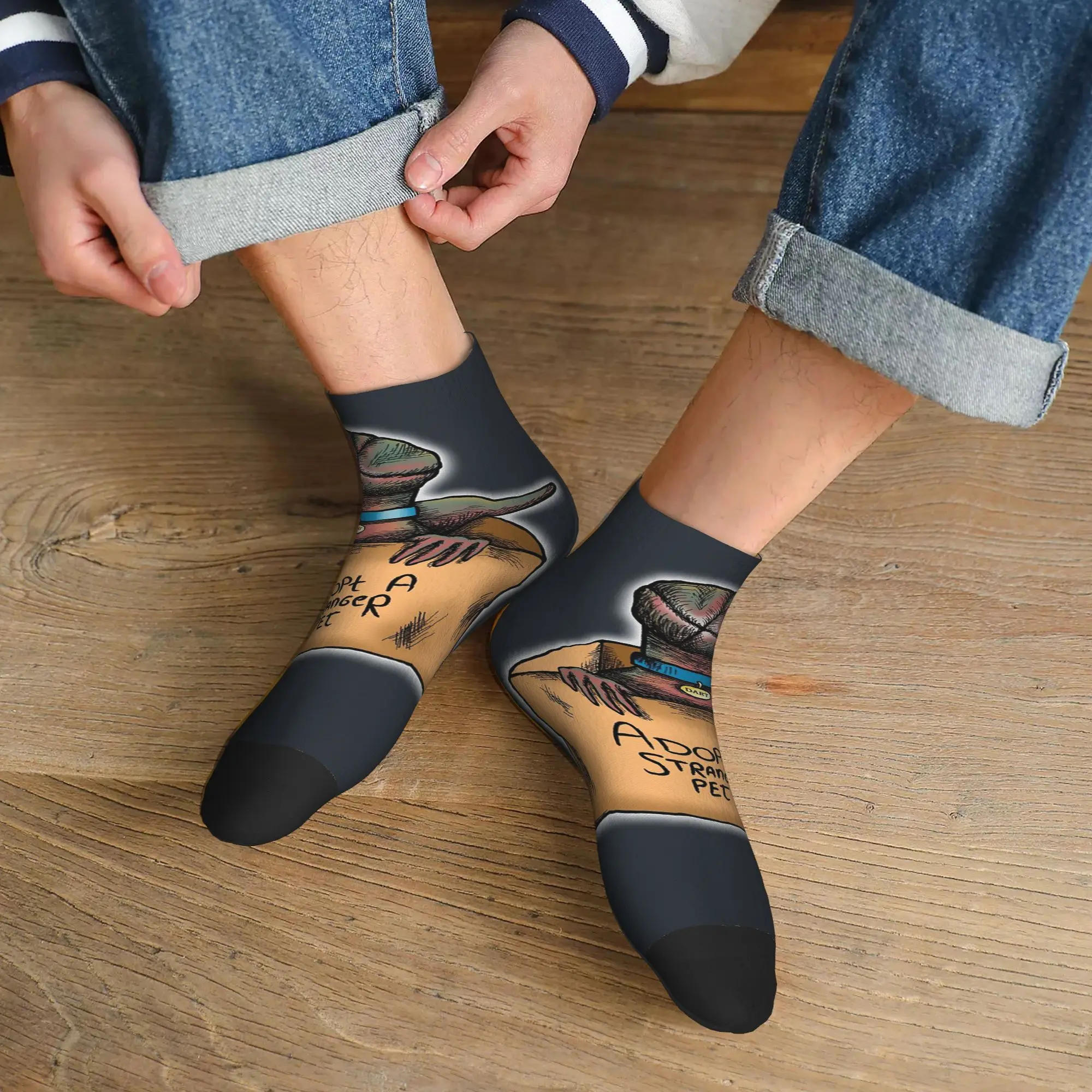 

Всесезонные носки Adopt a Stranger для домашних животных Harajuku, высококачественные спортивные носки средней длины, мягкие повседневные чулки для мужчин и женщин, подарки