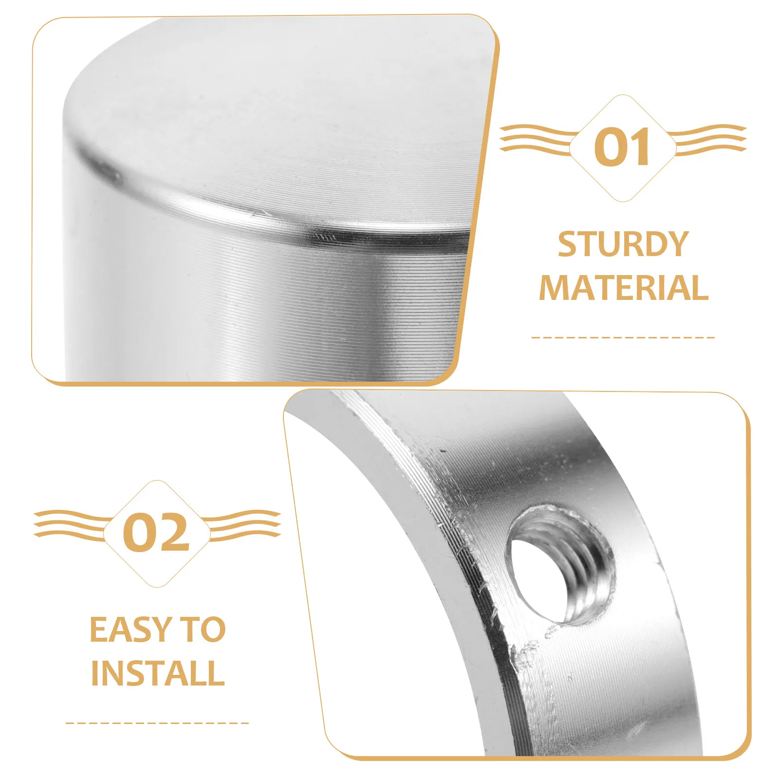 2Pcs Sleek Aluminum Fitness Handle End Covers for Strength Training Equipment Home Gym Commercial Use Grip Comfort Workout Cap