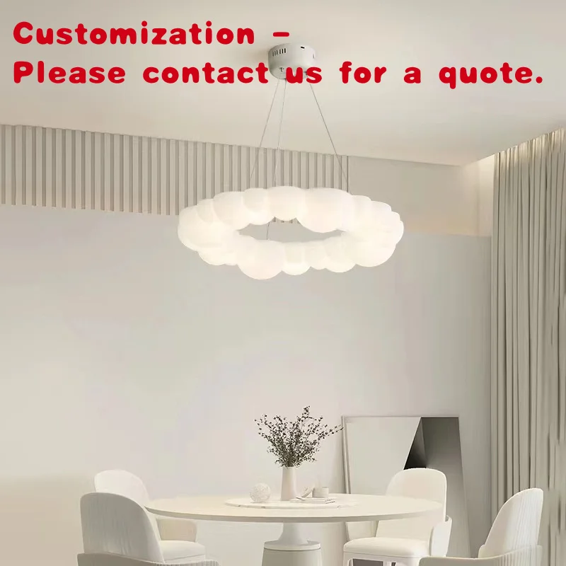 custom.Atunus Minimalist Nordic Chandelier Designer White Cloud Ceiling Pendant Lamp Light Suitable Dining Room Bedroom Livi