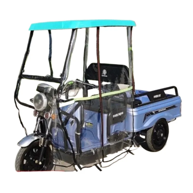 Electric Tricycle Front Canopy – Courier Driving Shelter, Fully Enclosed Sun & Rain Cover for E-Bike