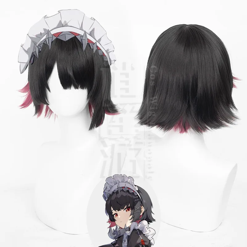 Game Zenless Zone Zero Ellen Joe Cosplay Wig Hairpin Short Hair Victoria Housekeeping Co. Resistant Synthetic Hair Roleplay Prop