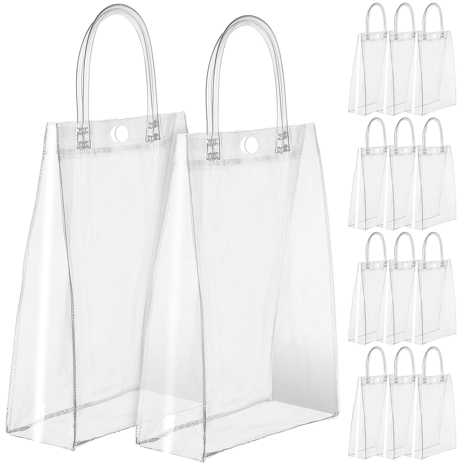 

25pcs Gift Clear 17x23x7cm Transparent Reusable Gift Bags Treat Packaging Wedding Party Favors Reusable Plastic Bags