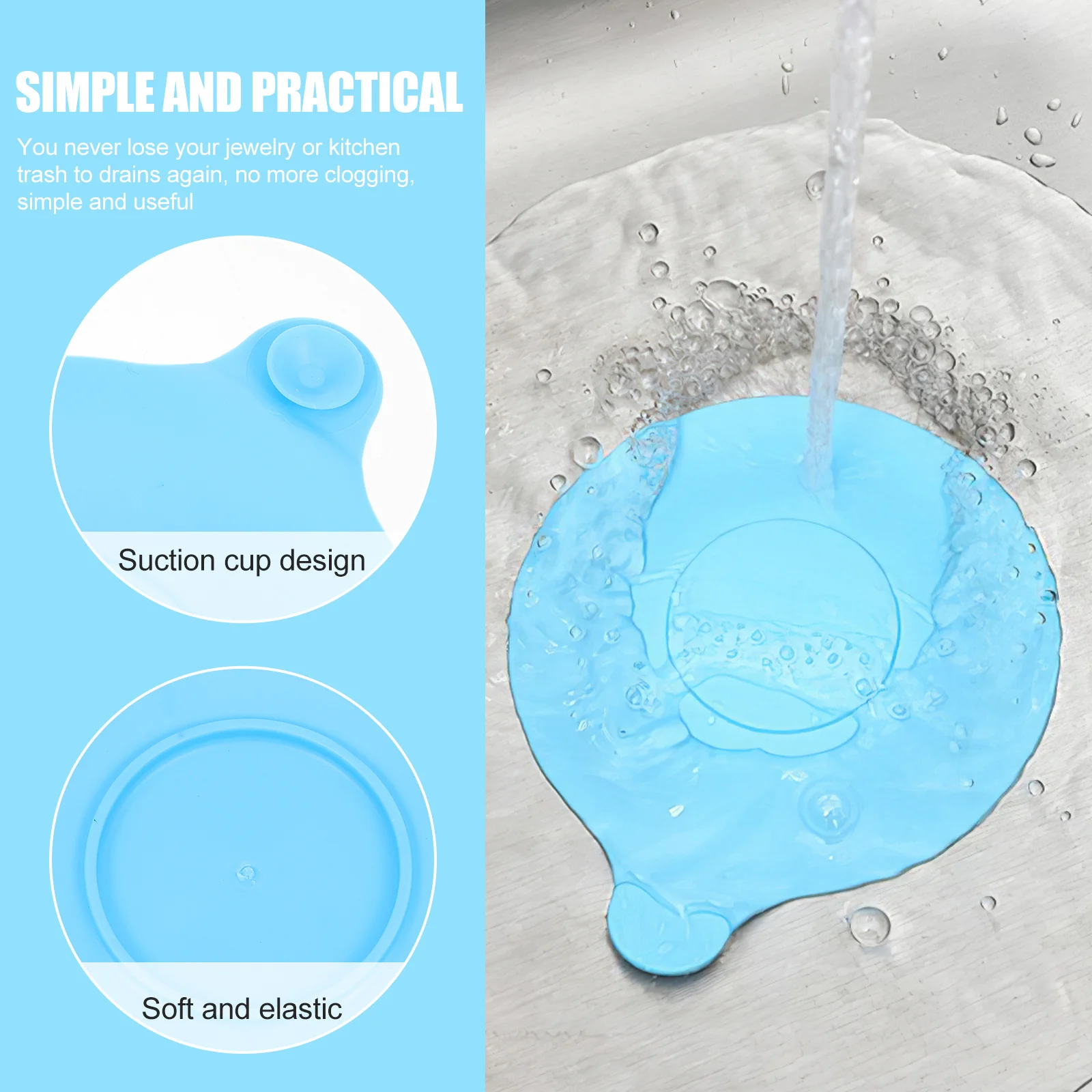 

6Pcs Silicone Drain Stopper for Leak Prevention Sink Plug Bathtub Drain Cover Kitchen Bathroom Laundry Use Sink Plug Stopper