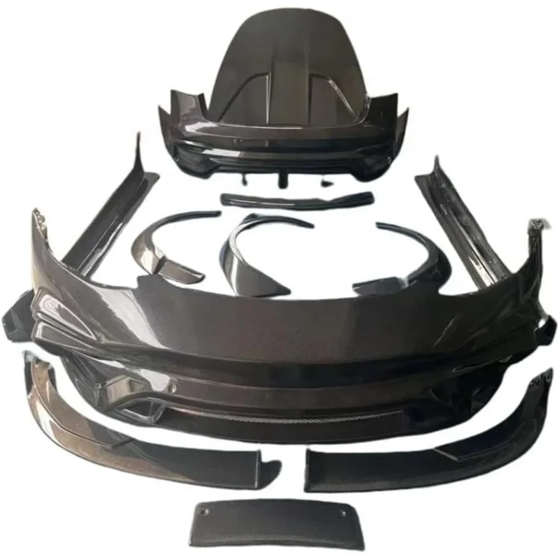 Suitable for Custom Carbon Fiber Body Kit Front and Rear Bumper Side Skirt Fender Spoilers Compatible with Tesla Model 3 (Black