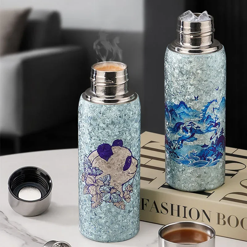 480ml Pure Titanium Thermal Water Bottle With Magnetic Cap And Tea Filter,Antibacterial,Lightweight,Business/Vehicle Thermos Cup