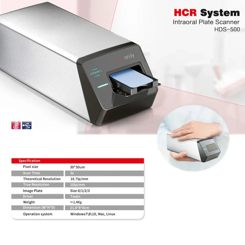 Handy HDS-500 Dental Imaging Phosphor Plate Scanner, X Ray Image Board Scanner