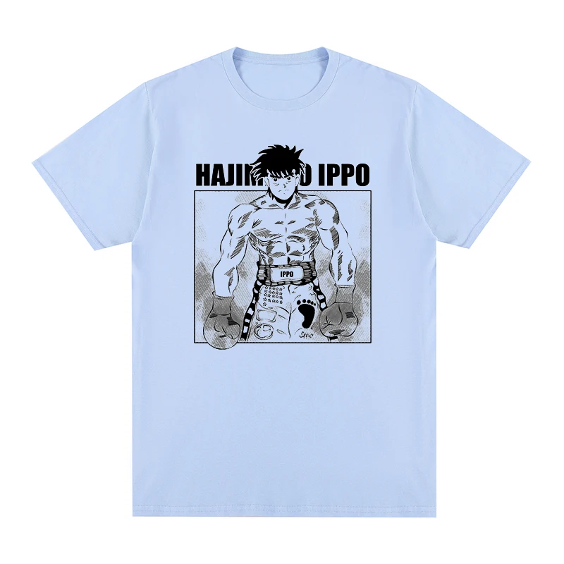 Hajime No Ippo Vintage Cotton Tee Anime Makunouchi Summer Fashion Anime T Shirts Harajuku Streetwear Short Sleeve Unisex Tops