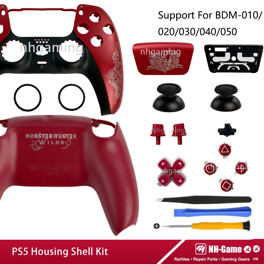 

Housing Shell Kit For PS5 Controller BDM 010 020 030 040 050 Customized Red Color Front Back Case Touchpad Cover 3D Cap