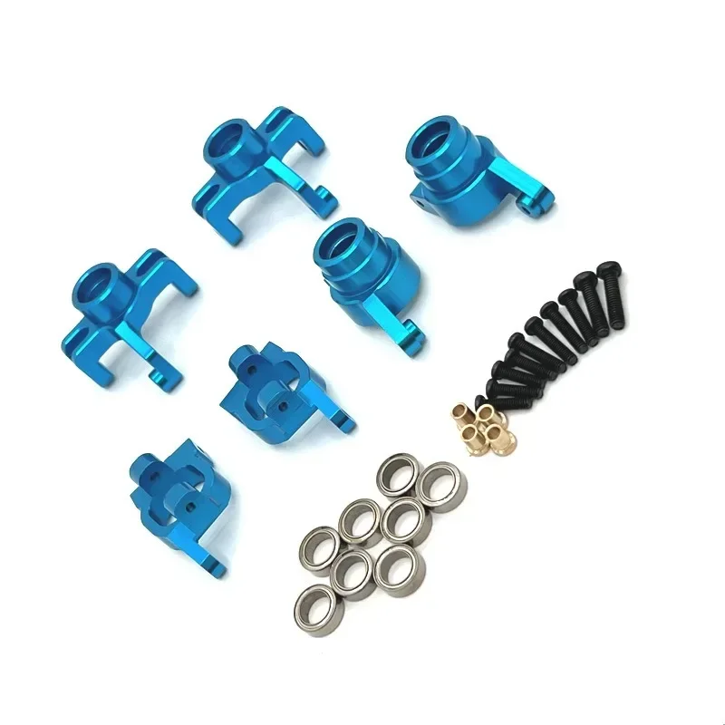 Wltoys 144016 144018   Tazza dello sterzo in metallo Blocco sterzo Porta mozzo Kit porta mozzo posteriore 1/14 Accessori per parti di aggiornamento per auto RC