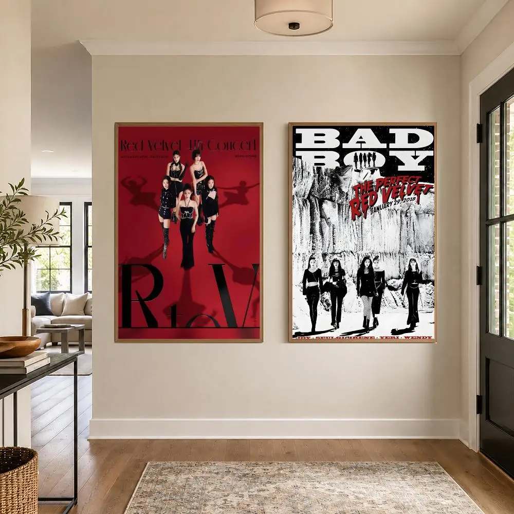 Kpop R-Red Velvet Poster Graphic Wall Art Poster HD Waterproof PP Paper Print for Bedroom Living Room Office Decor Gift