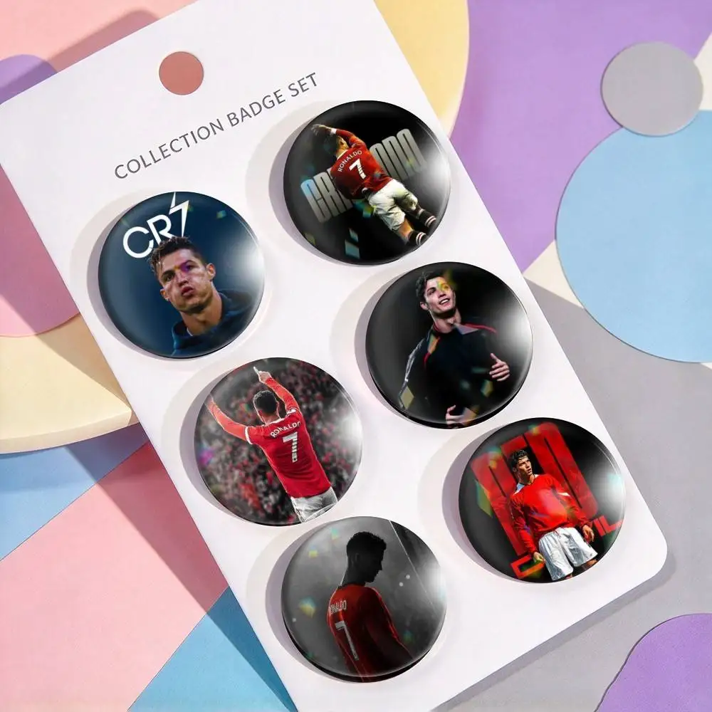 C-CR7 Cristiano Ronaldo Football  25mm 32mm 44mm 58mm 75mm Brooches Badges Pins for Accessories Gift