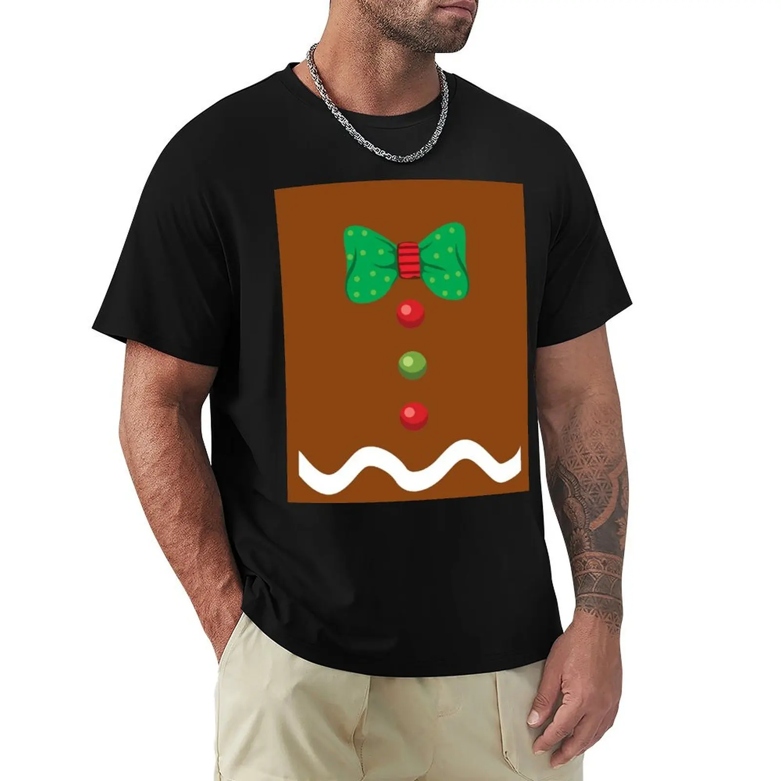 

Gingerbread Man Christmas Shirts Costume Holiday T Shirt T-Shirt Casual Street Style Short Sleeve Tee