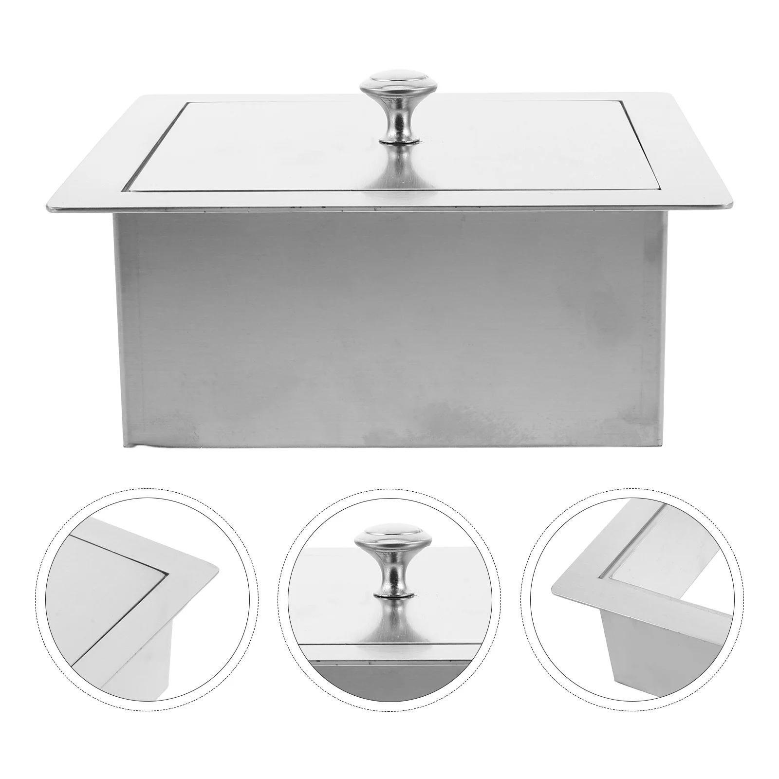 

Kitchen Sink Hole Covers Metal Trash Can Lid Replacement Flush Trash Can Lids Concealed Garbage Bin Lid for Neat Appearance