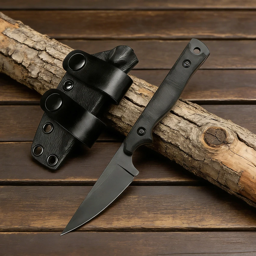 

High Hardness Outdoor Fixed Blade Knife – 8Cr13Mov Steel, Anti-Slip G10 Handle – Multi-Tool for Hiking, Camping & Fishing