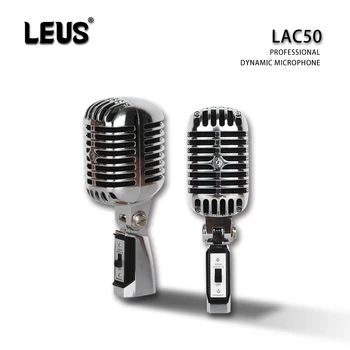 LEUS LAC50 Microfone clássico vintage com fio profissional Microfone vocal dinâmico para performance ao vivo Karaokê - 55SH